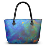 Two Wishes Green Nebula Luxury Zip Top Handbags