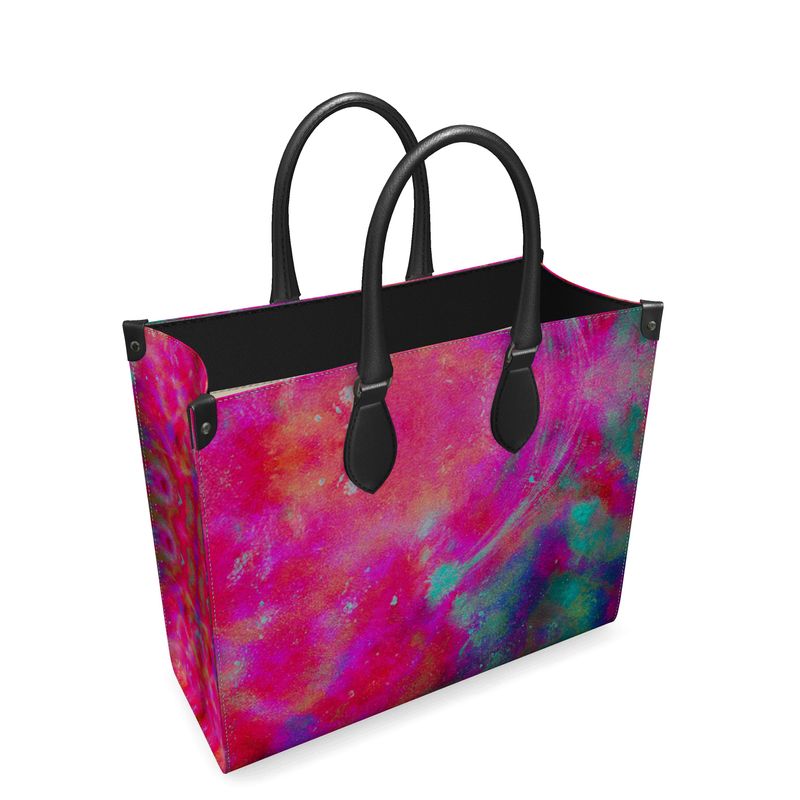 Two Wishes Pink Starburst Luxury Leather Shopper Bag