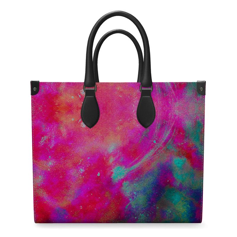 Two Wishes Pink Starburst Luxury Leather Shopper Bag