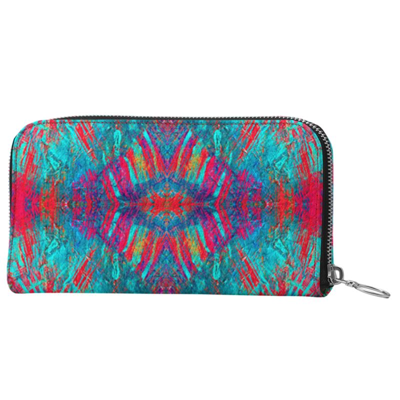 Good Vibes Fire and Ice Luxury Leather Zip Wallet