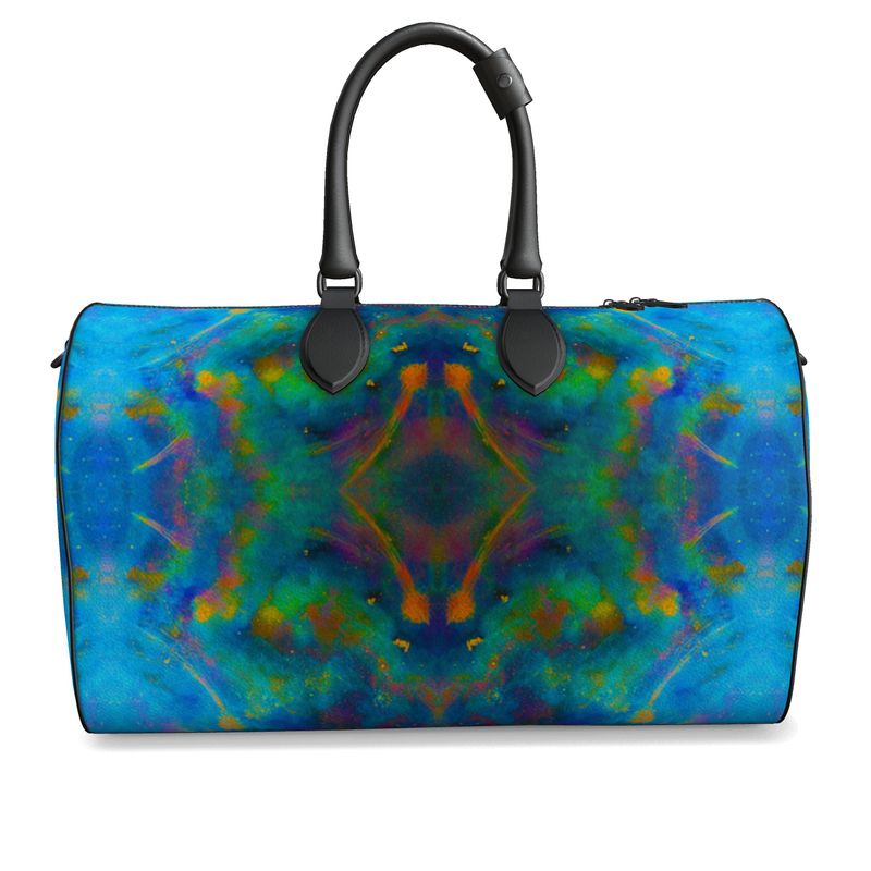 Two Wishes Green Nebula Cosmos Luxury Duffle Bag