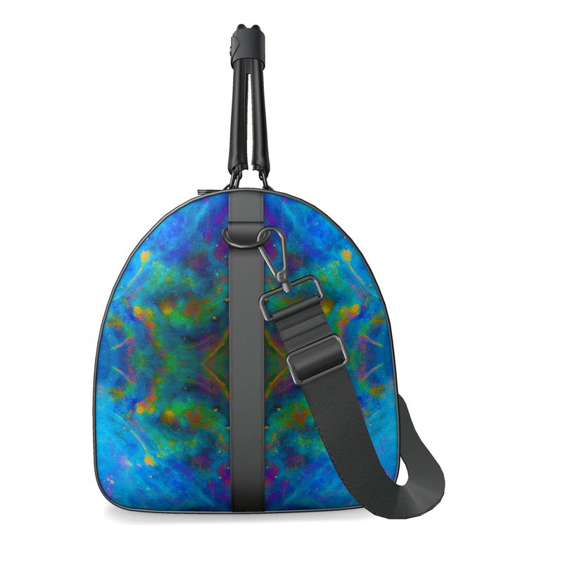 Two Wishes Green Nebula Cosmos Luxury Duffle Bag