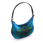 Two Wishes Green Nebula Cosmos Luxury Curve Hobo Bag