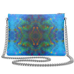 Two Wishes Green Nebula Cosmos Luxury Crossbody Bag With Chain