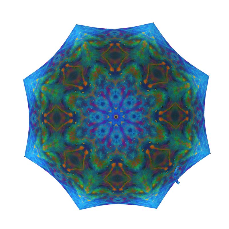Two Wishes Green Nebula Cosmos Luxury Umbrella