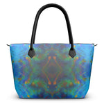 Two Wishes Green Nebula Cosmos Luxury Zip Top Handbags