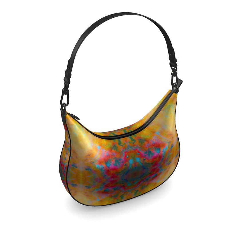 Two Wishes Sunburst Cosmos Luxury Curve Hobo Bag