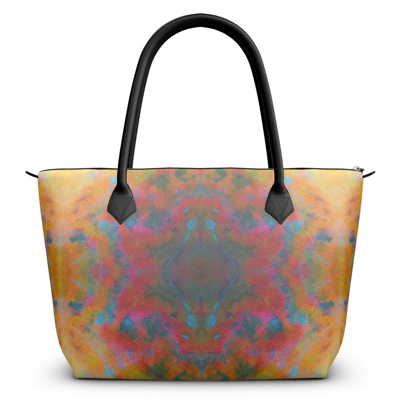 Two Wishes Sunburst Cosmos Luxury Zip Top Handbags