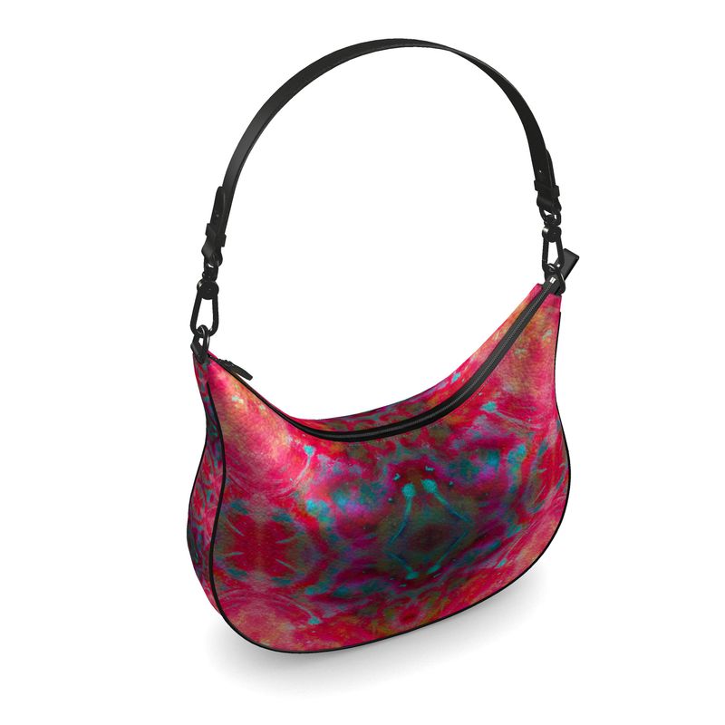 Two Wishes Red Planet Cosmos Luxury Curve Hobo Bag