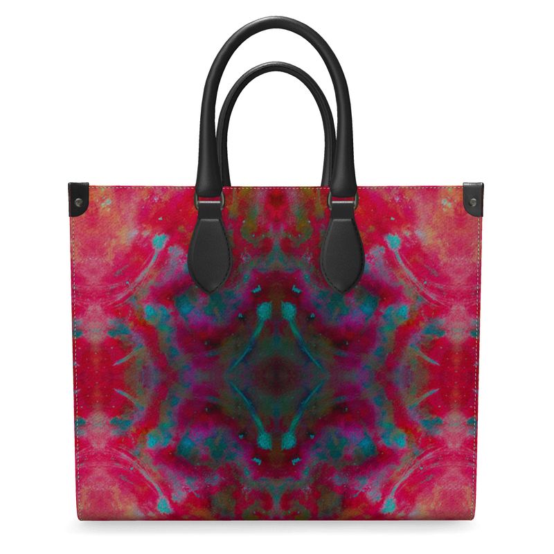 Two Wishes Red Planet Cosmos Luxury Leather Shopper Bag