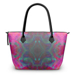 Two Wishes Pink Starburst Cosmos Luxury Zip Top Handbags
