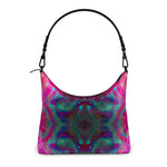 Two Wishes Pink Starburst Cosmos Luxury Square Hobo Bag