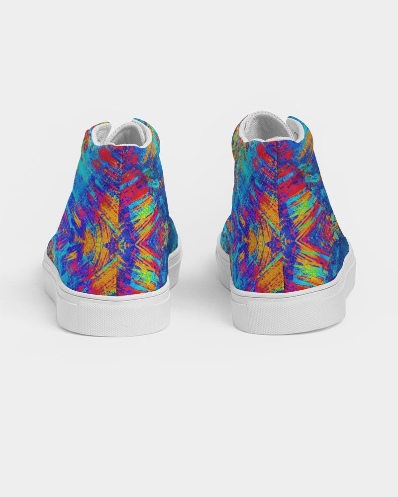 Meraki Rainbow Heart Women's Hightop Canvas Shoe