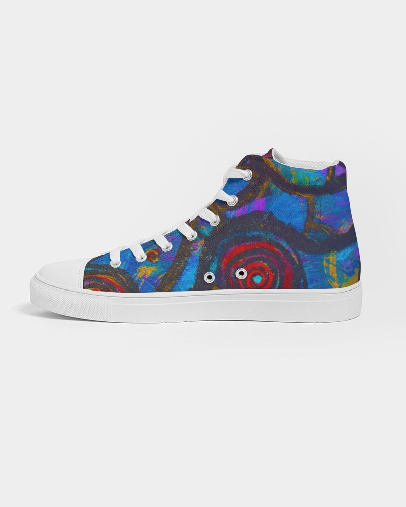 Stained Glass Frogs Men's Hightop Canvas Shoe