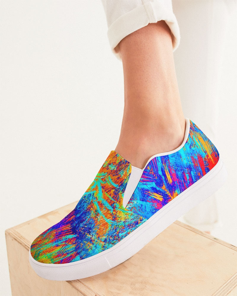Meraki Rainbow Heart Women's Slip-On Canvas Shoe