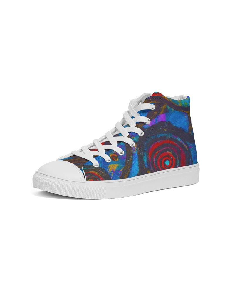 Stained Glass Frogs Men's Hightop Canvas Shoe