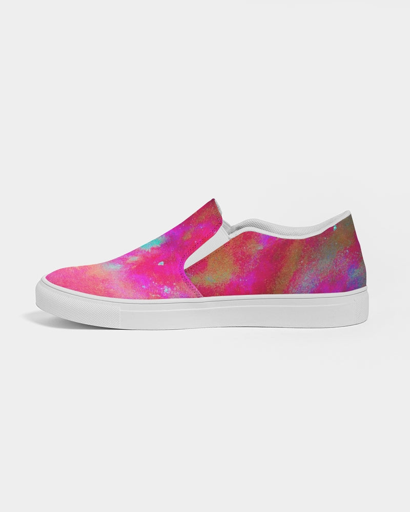 Two Wishes Pink Starburst Men's Slip-On Canvas Shoe