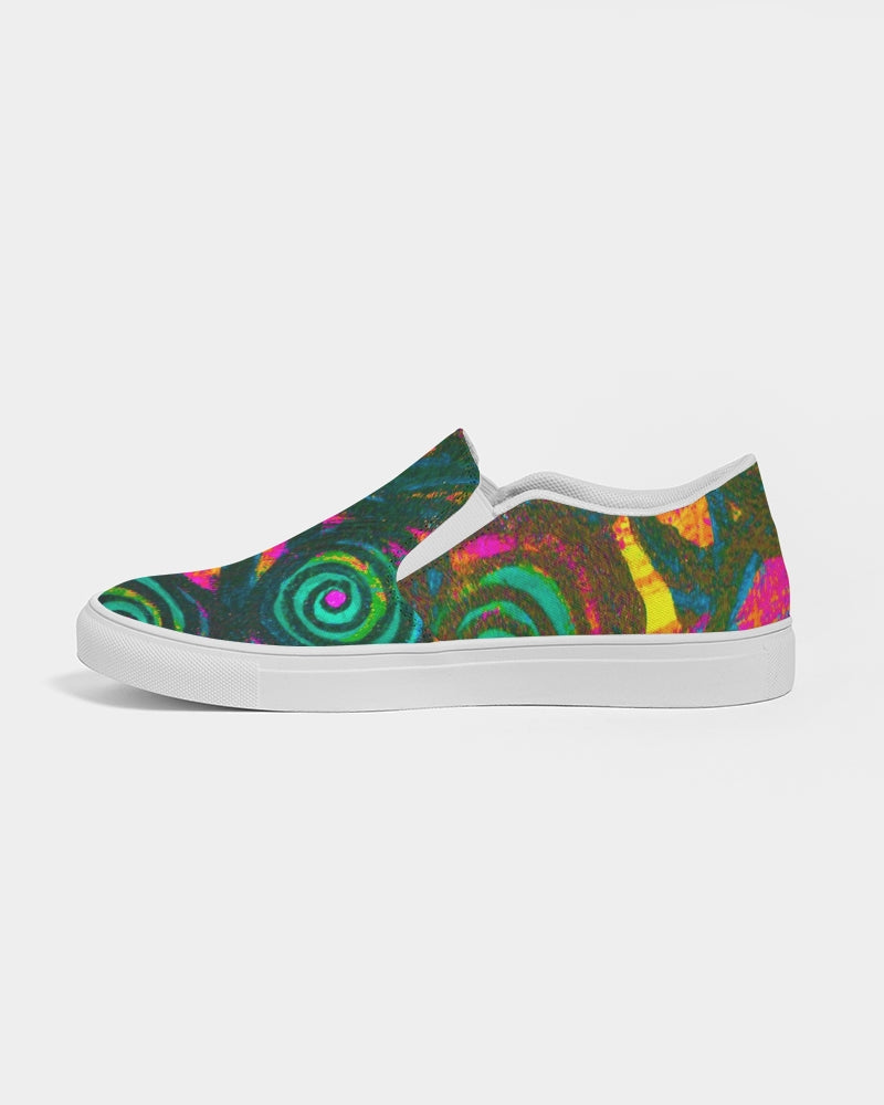 Stained Glass Frogs Rum Punch Men's Slip-On Canvas Shoe