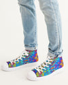 Meraki Rainbow Heart Men's Hightop Canvas Shoe