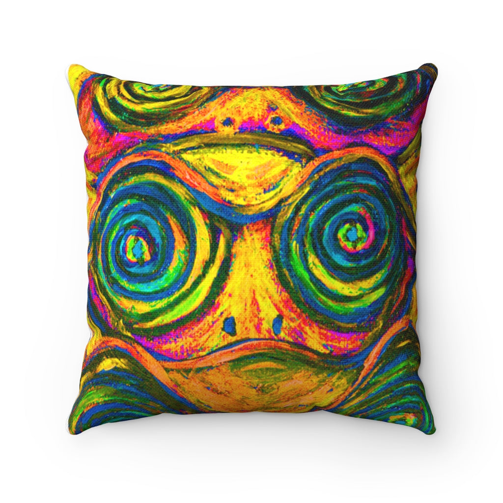 Hypnotic Frogs Sun Square Pillow - Fridge Art Boutique