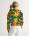 Hypnotic Frogs Sun Women's Cropped Hoodie