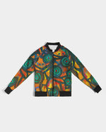 Stained Glass Frogs Sunset Women's Bomber Jacket