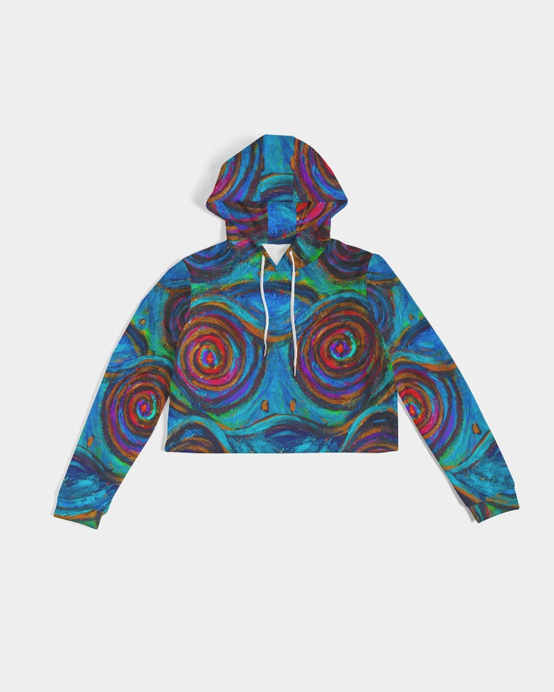 Hypnotic Frogs Women's Cropped Hoodie