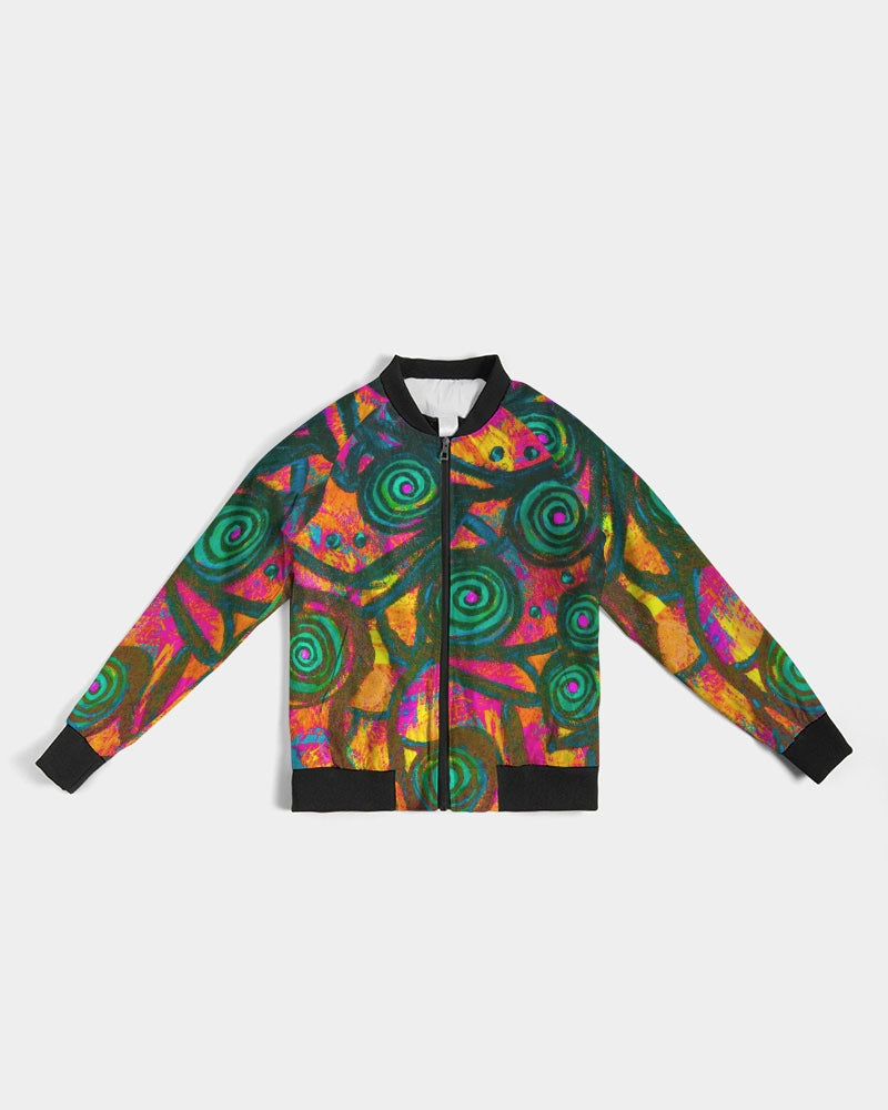 Stained Glass Frogs Rum Punch Women's Bomber Jacket