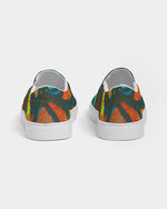 Stained Glass Frogs Sunset Men's Slip-On Canvas Shoe