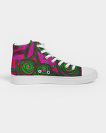 Stained Glass Frogs Pink Women's Hightop Canvas Shoe