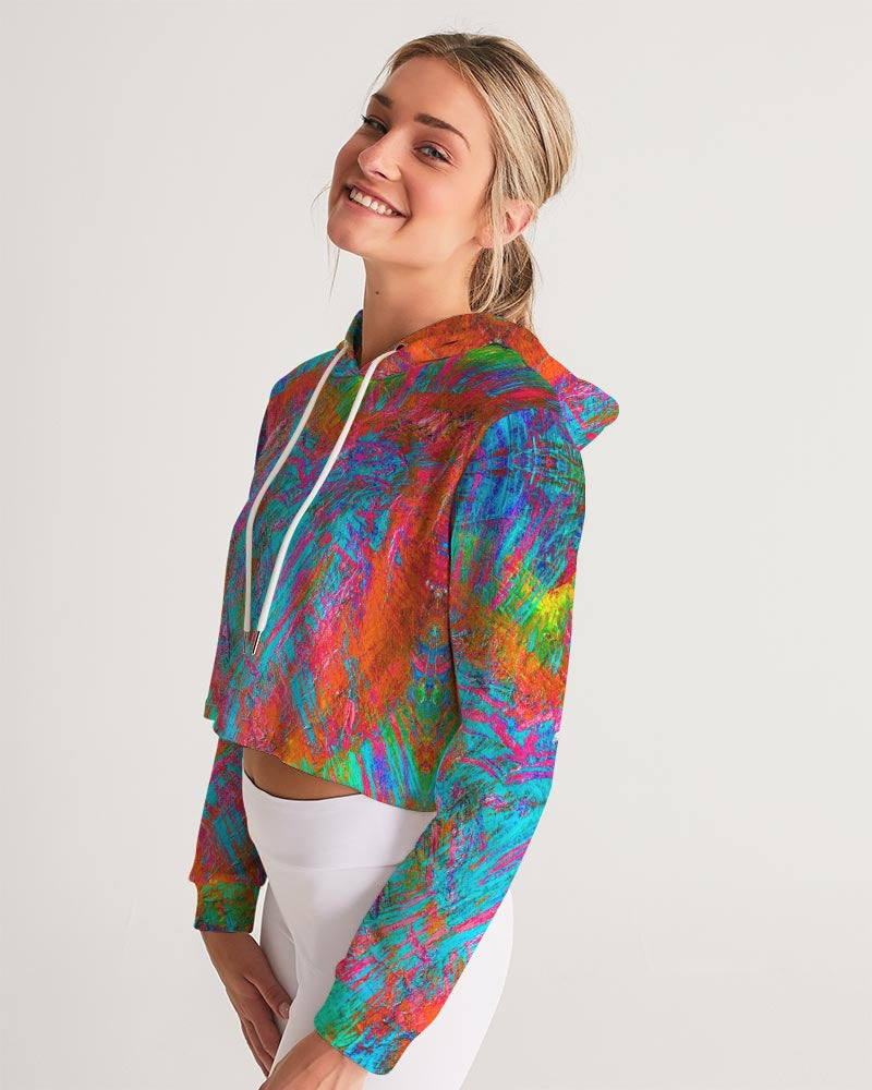 Meraki Bright Heart Women's Cropped Hoodie