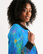 Two Wishes Green Nebula Women's Bomber Jacket