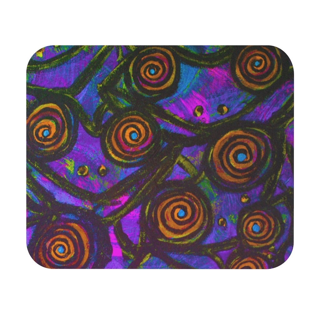 Stained Glass Frogs Purple Mouse Pad (Rectangle) - Fridge Art Boutique