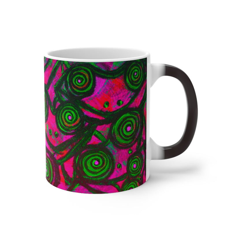 Stained Glass Frogs Pink Color Changing Mug