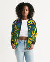 Stained Glass Frogs Sun Women's Bomber Jacket