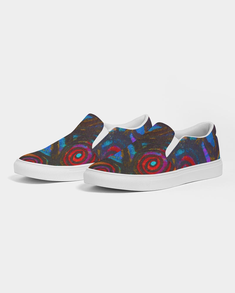 Stained Glass Frogs Men's Slip-On Canvas Shoe