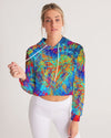 Meraki Rainbow Heart Women's Cropped Hoodie