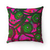 Stained Glass Frogs Pink Pillow - Fridge Art Boutique