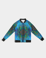 Two Wishes Green Nebula Cosmos Women's Bomber Jacket