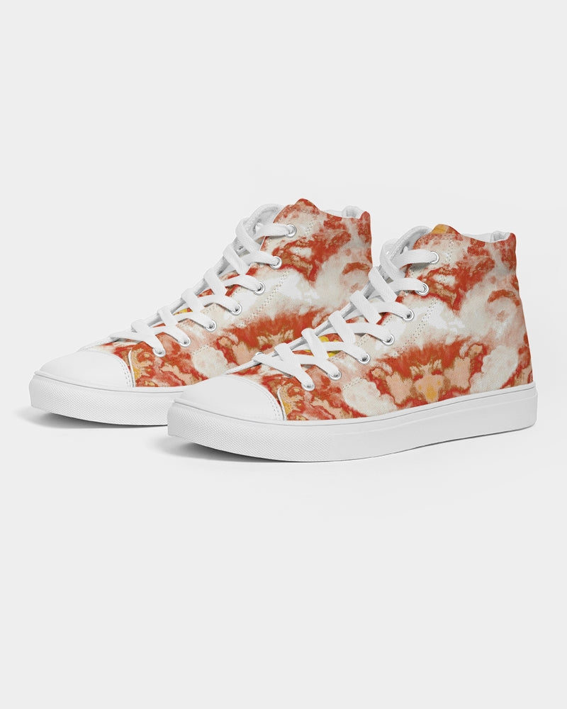 Pareidolia XOX Western Orange Men's Hightop Canvas Shoe