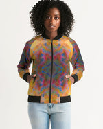 Two Wishes Sunburst Cosmos Women's Bomber Jacket