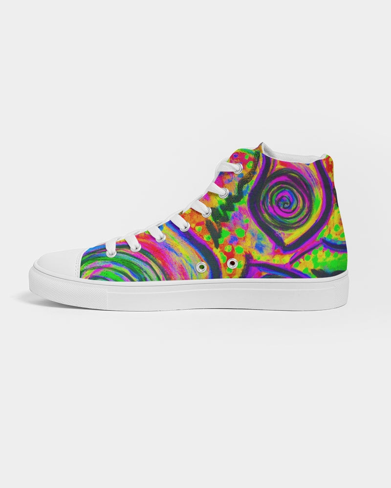 Happy Frogs Neon Men's Hightop Canvas Shoe