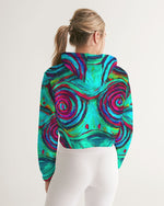 Hypnotic Frogs Cool Women's Cropped Hoodie