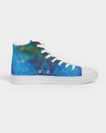 Two Wishes Green Nebula Cosmos Men's Hightop Canvas Shoe
