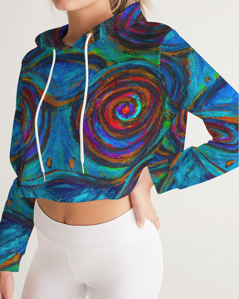 Hypnotic Frogs Women's Cropped Hoodie