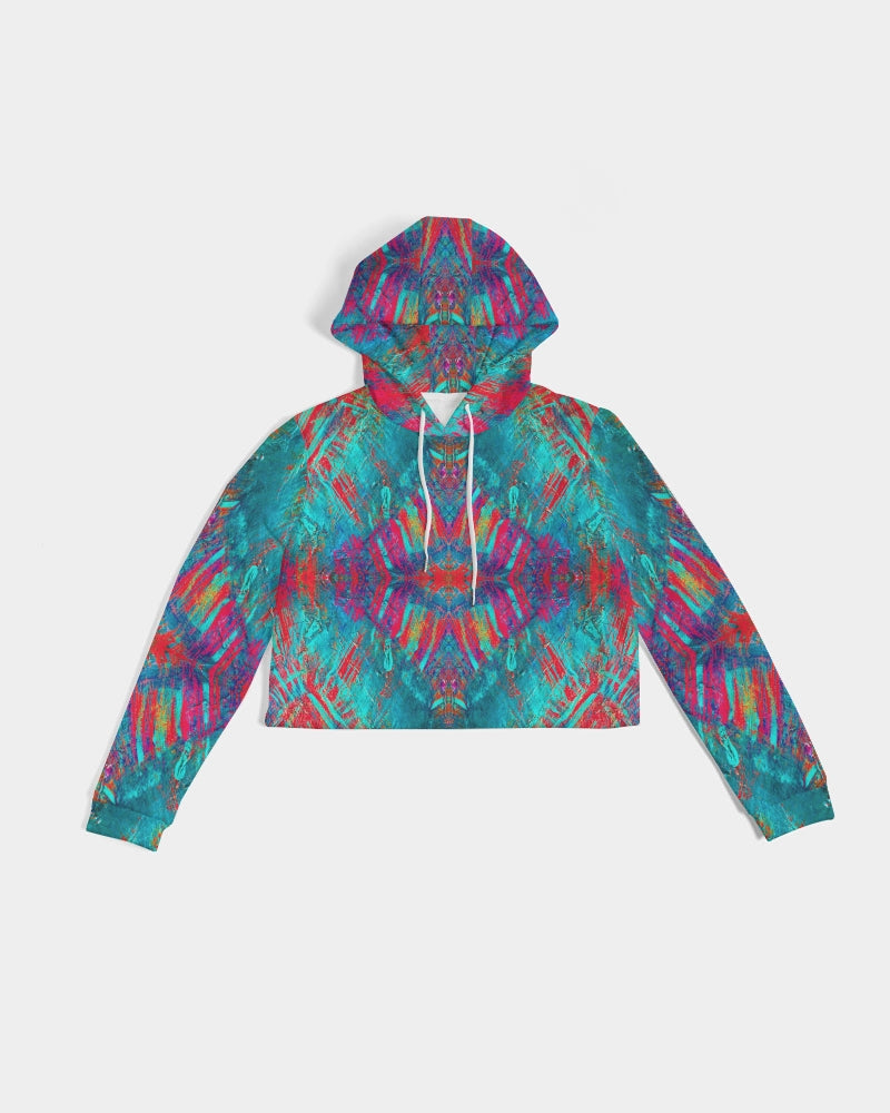 Good Vibes Fire And Ice Women's Cropped Hoodie