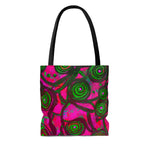 Stained Glass Frogs Pink Tote Bag