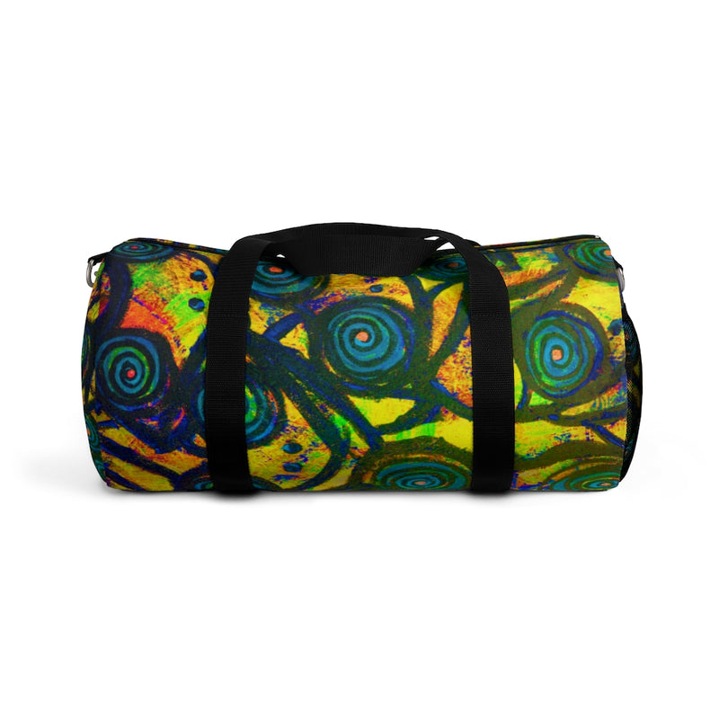 Stained Glass Frogs Yellow Duffle Bag - Fridge Art Boutique