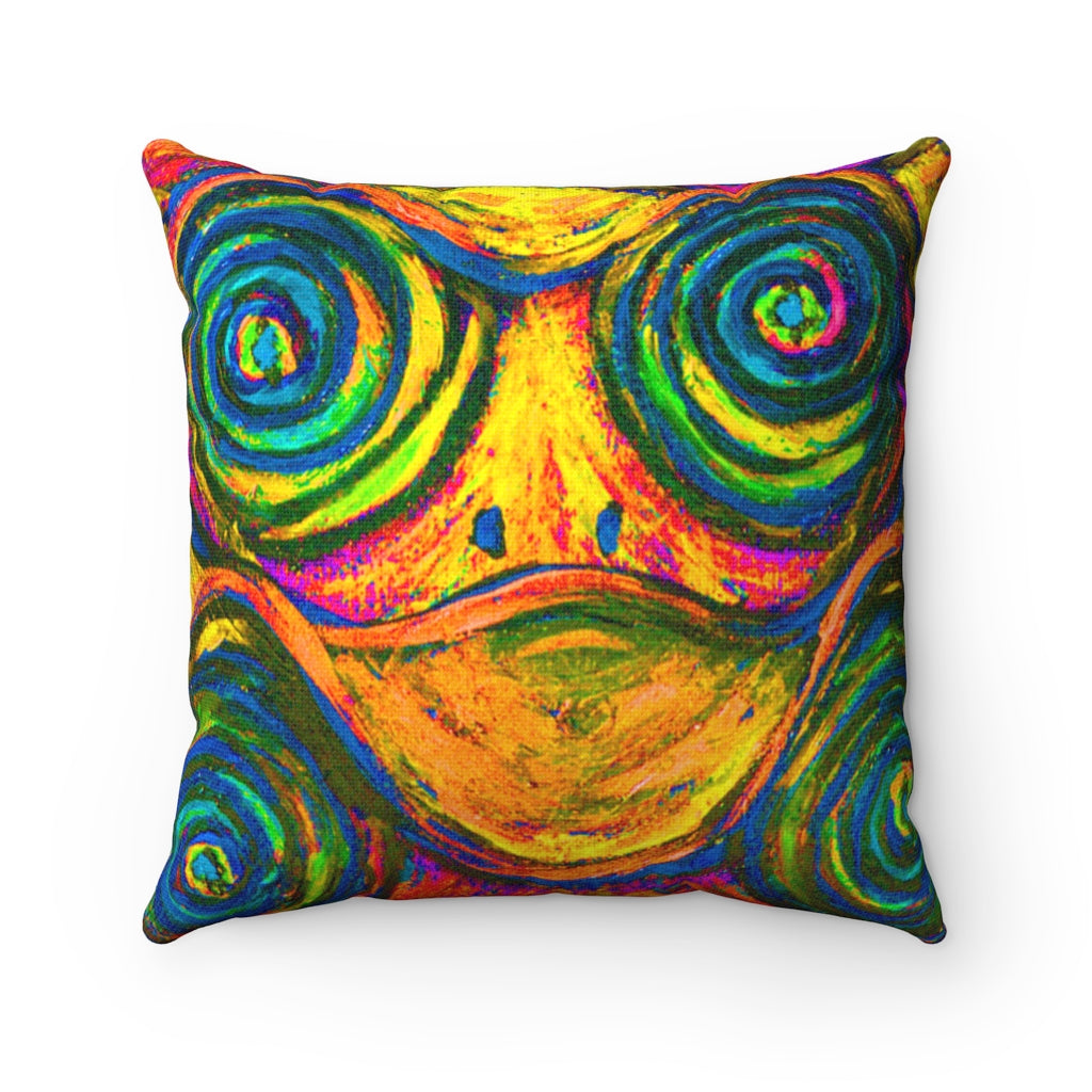 Hypnotic Frogs Sun Square Pillow - Fridge Art Boutique