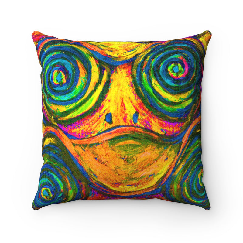 Hypnotic Frogs Sun Square Pillow - Fridge Art Boutique